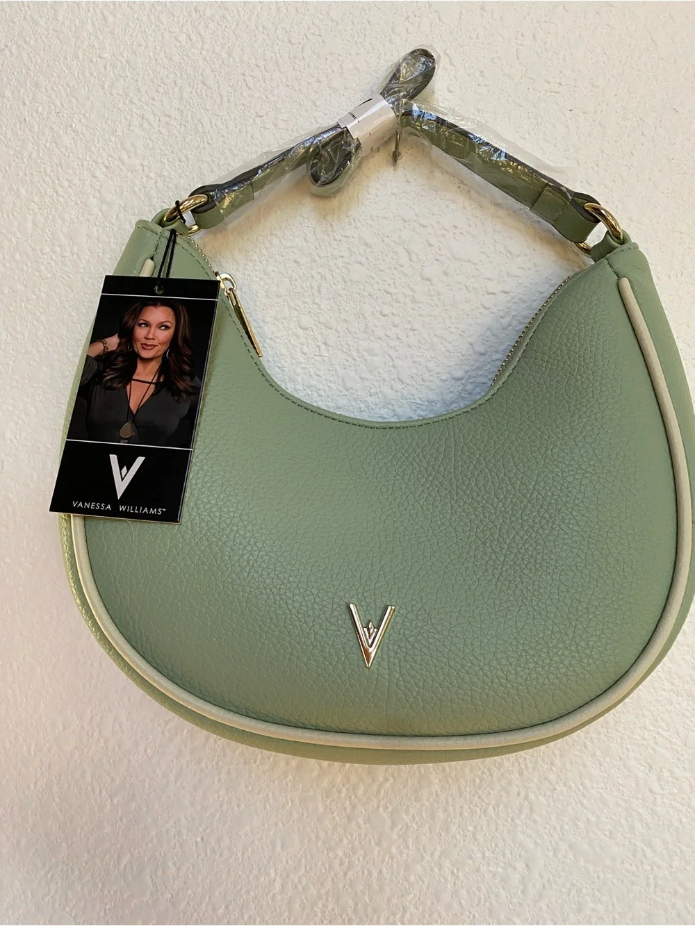 Vanessa Williams Crescent Hobo Bag in Mint Green